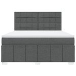 vidaXL Sommier à lattes de lit avec matelas Gris foncé 180x200cm Tissu