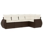 vidaXL Salon de jardin avec coussins 5 Pièces marron résine tressée