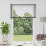 vidaXL Store de Fenêtre avec des rideaux Autre Noir 140 x 220 cm Aluminium