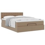 VidaXL Cadre de lit ottoman et matelas cappuccino 140x190cm similicuir