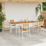 Set de repas de jardin 7 pièces en bois massif Teck vidaXL