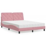 vidaXL Lit avec matelas rose 140x190 cm velours