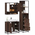 vidaXL Ensemble de meubles de salle de bain 3 Pièces Chêne marron