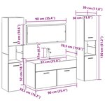 vidaXL Ensemble de mobilier de salle de bain 4 Pièces Chêne noir