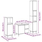 vidaXL Ensemble de mobilier de salle de bain 3 Pièces Chêne noir