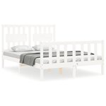 vidaXL Cadre de lit sans matelas blanc bois de pin massif