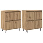vidaXL Buffets 2 Pièces chêne artisanal