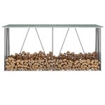 vidaXL Abri de stockage de bois Acier galvanisé 330x84x152 cm Vert