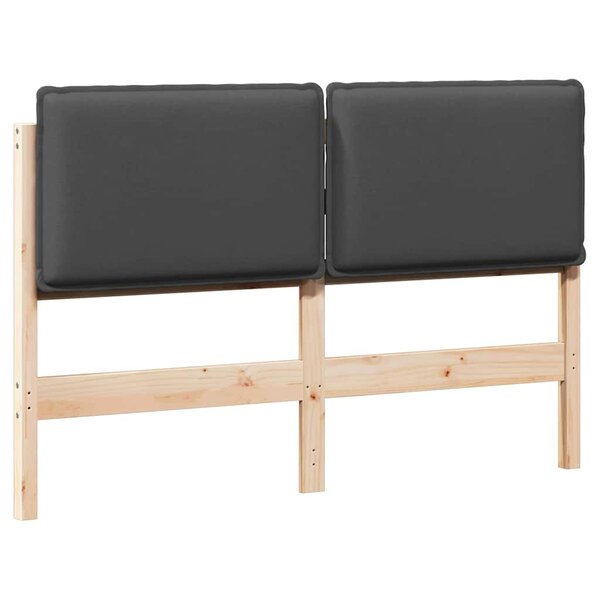 vidaXL Tête de lit capitonnée Gris Naturel et Foncé 140 cm Pin massif