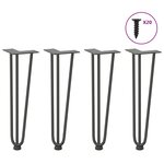 vidaXL Pieds en épingle à cheveux pour table basse 4 pièces Anthracite 42 cm Acier massif