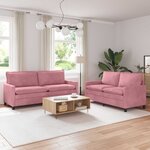 vidaXL Ensemble de Canapés 2 Pièces Rose Velours