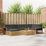 vidaXL Ensemble de canapés d'extérieur 7 pc Blanc et anthracite
