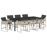 vidaXL Ensemble de salle à manger pour jardin 9 pc Gris clair