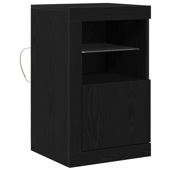 vidaXL Buffet LED Chêne noir 41 x 37 x 67 cm Bois d'ingénierie