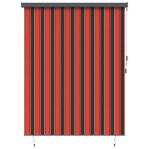 vidaXL Store enrouleur avec des rideaux Orange et marron 200 x 250 cm