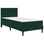 vidaXL Cadre de lit avec matelas Vert foncé 90 x 200 cm Velours