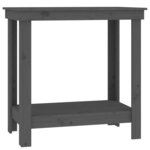 vidaXL Banc de travail Gris 80x50x80 cm Bois de pin massif