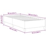 vidaXL Cadre de lit Gris foncé 90 x 190 cm Tissu en velours côtelé