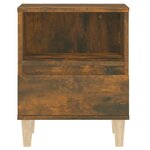 vidaXL Table de chevet Chêne fumé 40x35x50 cm