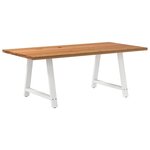 vidaXL Table à manger marron clair bois de chêne massif rectangulaire