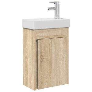 vidaXL Meuble de salle de bain avec robinet Chêne Sonoma