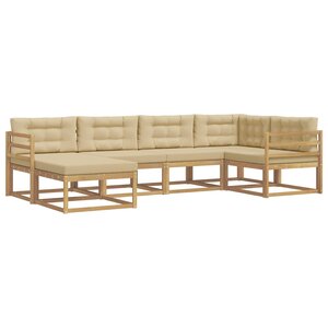 vidaXL Ensemble de canapés d'extérieur 5 pc Blanc et Beige Polyester
