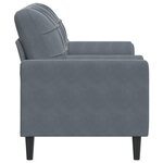 vidaXL Canapé 2 places avec oreillers gris foncé 140 cm velours