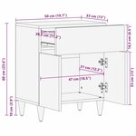 vidaXL Cabinet de chevet avec porte Marron miel 50 x 33 x 60 cm