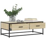 vidaXL Table basse chêne sonoma 100x50x35cm bois d'ingénierie et métal