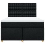vidaXL Sommier à lattes de lit avec matelas Noir 160x200 cm Tissu