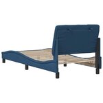 vidaXL Cadre de lit sans matelas bleu 90x200 cm tissu