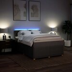 vidaXL Sommier à lattes de lit avec matelas Taupe 140x190 cm Tissu