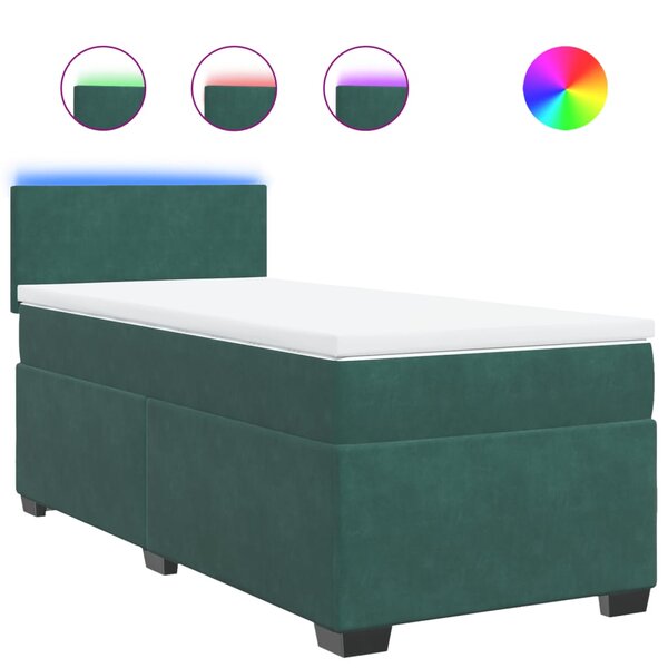 vidaXL Sommier à lattes de lit et matelas Vert foncé 80x200 cm Velours