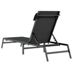 vidaXL Chaise longue Noir 197 x 54 x 86 cm Acier et textilène
