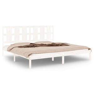 vidaXL Cadre de lit sans matelas blanc 180x200 cm bois massif