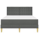 vidaXL Cadre de lit avec matelas Gris foncé 120 x 200 cm Tissu