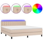 vidaXL Sommier à lattes de lit avec matelas LED Cappuccino 160x200 cm