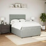 vidaXL Sommier à lattes de lit et matelas Gris clair 140x200cm Velours