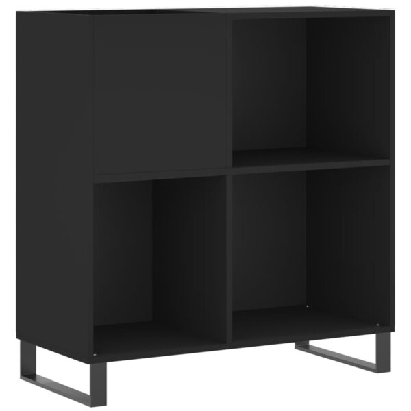 vidaXL Armoire à disques noir 84 5x38x89 cm bois d'ingénierie