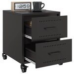 vidaXL Tables de chevet 2 Pièces noir 36x39x43 5 cm acier