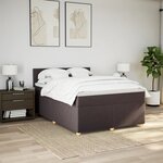 vidaXL Sommier à lattes de lit avec matelas Marron foncé 140x190 cm