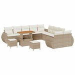 vidaXL Ensemble de canapé de jardin avec coussin 13 Pièces beige et crème