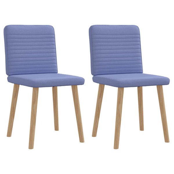 vidaXL Chaises à manger lot de 2 bleu jean tissu