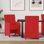 vidaXL Chaises de Salle à Manger avec Roues avec des roues 2 Pièces Rouge