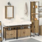 vidaXL Ensemble de mobilier de salle de bain 4 Pièces chêne artisanal
