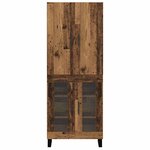 vidaXL Haut Armoire 2 Pièces Bois Ancien Bois Aggloméré et Verre