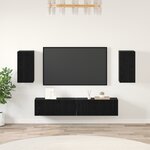 vidaXL Ensemble meuble TV 4 Pièces Chêne noir 80 x 30 x 30.5 cm