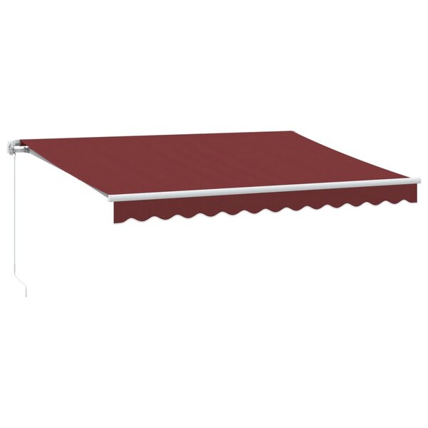 vidaXL Auvent manuel rétractable avec LED bordeaux 350x250 cm