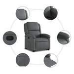 vidaXL Fauteuil inclinable Gris Similicuir