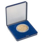 Écrin monnaie avec plateau velours bleu pour pièces de 18 à 50 mm. Diamètre intérieur - 40 mm